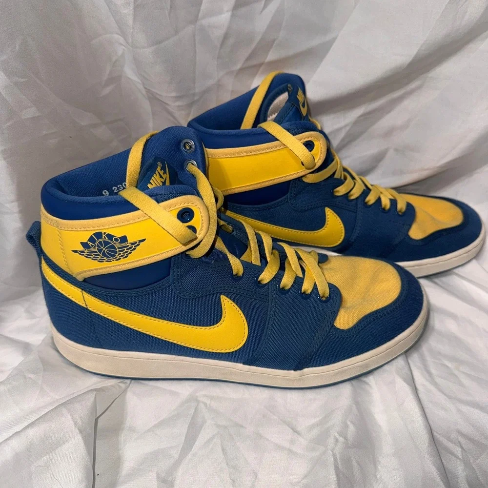 Air Jordan 1 AJKO High Laney True Blue Topaz Gold DO5047-407 Mens 9 - Picture 4 of 9
